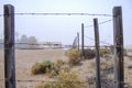 Abandoned mobile home with barb wire fence Royalty Free Stock Photo