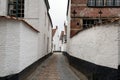 An abandoned narrow street in the Beguinage Kortrijk