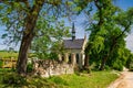 Abandoned Neo Gothic Roman Catholic Church in Mlynyska, Ternopil region, Ukraine Royalty Free Stock Photo