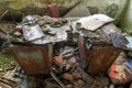 Abandoned office in a former ore mine Royalty Free Stock Photo