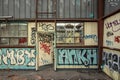 Abandoned building with graffiti in California