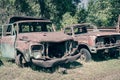 Abandoned old car can use grunge scene vintage background Royalty Free Stock Photo