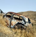 Abandoned old car in desert Royalty Free Stock Photo