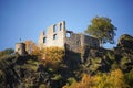 Abandoned old castle on the top of the hill in Rhineland Palatinate, Germany Royalty Free Stock Photo