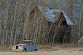 Abandoned old farmhouse and old car Royalty Free Stock Photo