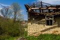 Abandoned old houses in villages in the south-west of Ukraine Royalty Free Stock Photo