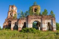 Abandoned old Kazan Church, Russkie Noviki. Novgorod region, Russia