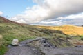 The abandoned Old Mam Tor road, A625, Peak District, UK Royalty Free Stock Photo