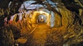 Abandoned old mine shaft tunnel passage