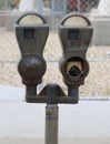 Abandoned old parking meters in New York Royalty Free Stock Photo