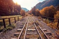 Abandoned old railway in mountains Royalty Free Stock Photo