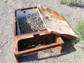 Abandoned Old Refrigerator in Desert, Death Valley California Royalty Free Stock Photo