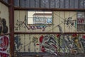 Abandoned building with graffiti in California