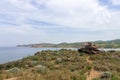 Abandoned old rusty tank on the dunes of Lemnos island, Greece Royalty Free Stock Photo