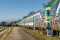 An abandoned old soviet built train. Royalty Free Stock Photo