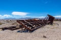 Great Train Graveyard or steam locomotives cemetery at Uyuni, Bolivia Royalty Free Stock Photo