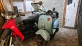 Abandoned old Vespa motorcycle