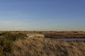 An abandoned Old Wooden Fishing Boat on the banks of a small Estuary under a clear blue sky Royalty Free Stock Photo