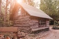 Abandoned old wooden house Cabin in the woods Royalty Free Stock Photo