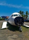 Abandoned old wrecked plane on the tropical island Bali