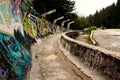 Abandoned olympic bobsled track in Bosnia