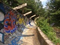 Abandoned Olympic Bobsleigh / Bobsled and Luge Track, built for the Sarajevo Olympic Winter Games in 1984.