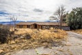 Abandoned One Level Home In Disrepair Royalty Free Stock Photo