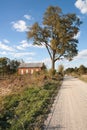 Abandoned one-room schoolhouse in Indiana vertical Royalty Free Stock Photo