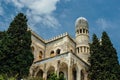 Abandoned and overgrown mansion in oriental style. Concept of Tale 1001 Arabian Nights. Villa Dream, Crimea