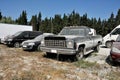 Abandoned parking in field