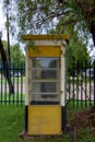 Abandoned phone box isolated