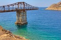 Abandoned pier, Megalo Livadi, Serifos , Greece Royalty Free Stock Photo