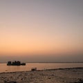 The Abandoned pier with the sundown