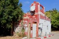 Abandoned ruined house blue sky, Neve Tzedek, Tel Aviv Royalty Free Stock Photo