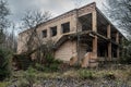 Abandoned pioneer camp in the fall