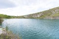 Abandoned place , artificial lake in abandoned quartz quarry