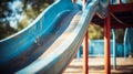 Abandoned playground slide in neglected park poses danger to players, AI Generated Royalty Free Stock Photo