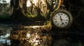Abandoned Pocket Watch In Southern Gothic-inspired Swamp Royalty Free Stock Photo