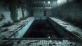 Abandoned Pool in a Ruined Building Royalty Free Stock Photo