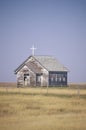 Abandoned prairie church in Wyoming Royalty Free Stock Photo