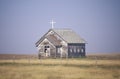 Abandoned prairie church in Wyoming Royalty Free Stock Photo