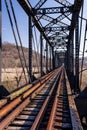 Abandoned Pratt Through Truss Railroad Bridge - Track View
