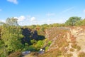 Abandoned gritstone quarry on Stanton Moor in Derbyshire Royalty Free Stock Photo