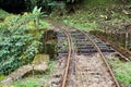 Abandoned rail bridge in the Cotacachi Cayapas Ecological Reserve Royalty Free Stock Photo