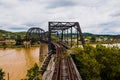 Abandoned Railroad Bridge - Muddy Kanawha River - Charleston, West Virginia Royalty Free Stock Photo