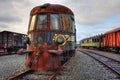 Abandoned railroad engine