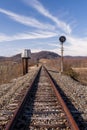 Abandoned Railroad Signal - Track View