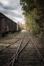 Abandoned railroad track in KÃÂ¤rrgruvan Sweden Royalty Free Stock Photo