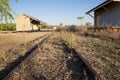 Abandoned Railway Line and Station House Royalty Free Stock Photo