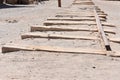 Railway in Humberstone, abandoned city in Chile Royalty Free Stock Photo